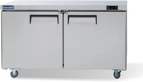 Miniatura 12 de ICECASA Refrigerador Comercial de Mostrador Bajo Encimera de 48" de Ancho, 2 Puertas de Acero Inoxidable con Enfriamiento por Ventilador, 13 Pies