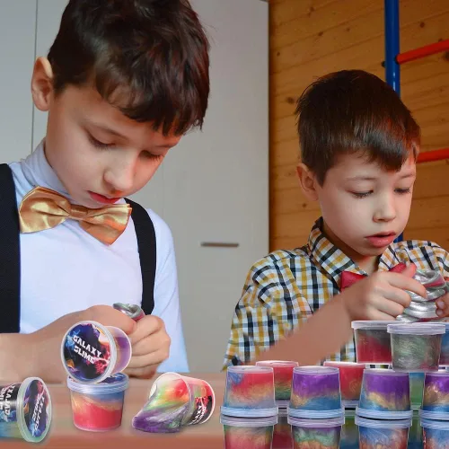 Miniatura 6 de Masilla de slime para fiestas infantiles, paquete de 24 unidades de slime de galaxia, slime de cristal para bolsa de regalos, juguetes para aliviar