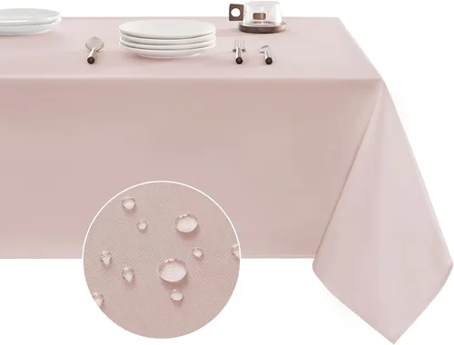 Miniatura 10 de Veblandy Mantel rectangular impermeable, a prueba de derrames, sin arrugas, mantel lavable, decoración de mesa de cocina, comedor, mantel de tela