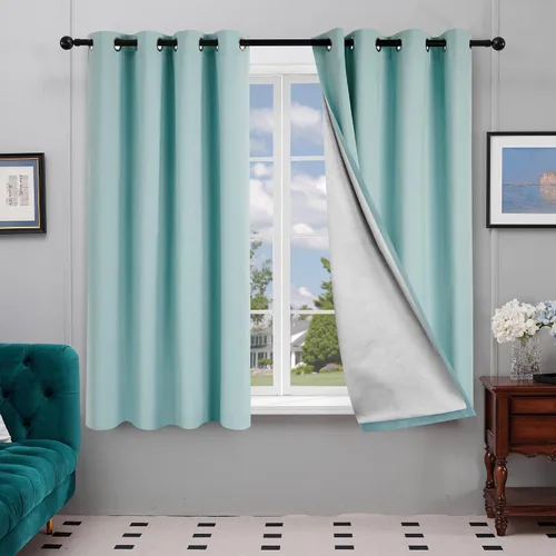 Miniatura 16 de Deconovo - Cortinas opacas para dormitorio con ojales, cortinas sólidas con aislamiento térmico, bloquean el calor, oscurecen la habitación, ahorran