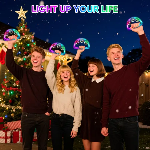 Miniatura 5 de Panderetas musicales con luz LED: pandereta intermitente de mano que brilla en la oscuridad, suministros de fiesta, panderetas LED, instrumento