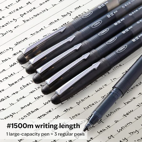 Miniatura 5 de Bolígrafos negros – Bolígrafo de tinta de gel de punta fina de 0.020 in (paquete de 12), suministros de oficina a granel, bolígrafos de punta