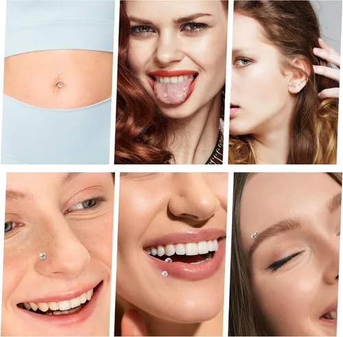 Miniatura 5 de Telooco 36 piezas de retenedores transparentes de plástico para cirugía, anillos de nariz, tachuelas, lengua, ombligo, tabique, ceja, pezón, labio