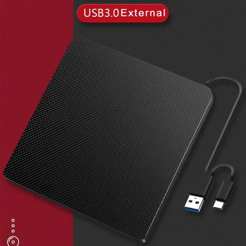 Miniatura 7 de YMY Unidad externa de CD y DVD para portátil, USB3.0 y USB-C 2 en 1, reproductor de DVD portátil, grabadora de CD, grabador para PC de escritorio
