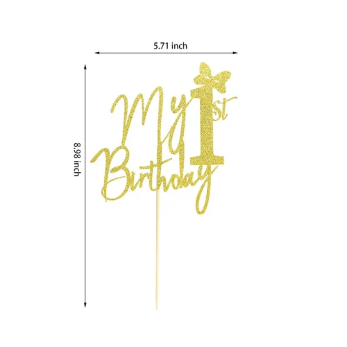 Miniatura 2 de Decoración para pastel de primer cumpleaños, decoración de pastel de Miss Onederful, decoraciones de fiesta de primer cumpleaños para niña, Oro