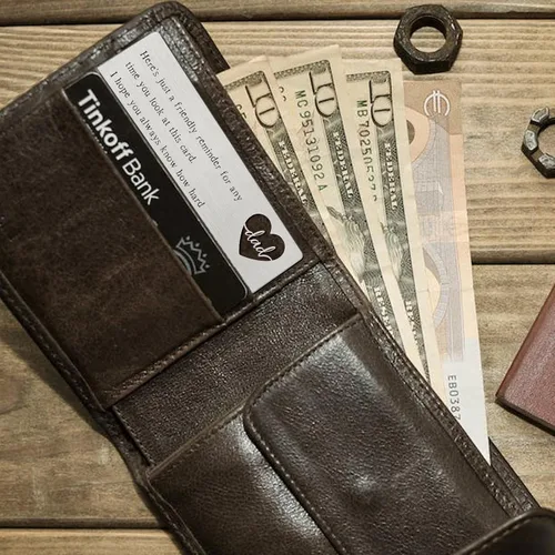 Miniatura 28 de YODOCAMP Tarjeta de billetera con texto en inglés "Thank You Dad", tarjeta de cartera grabada para mi papá de hija e hijo, cumpleaños, día