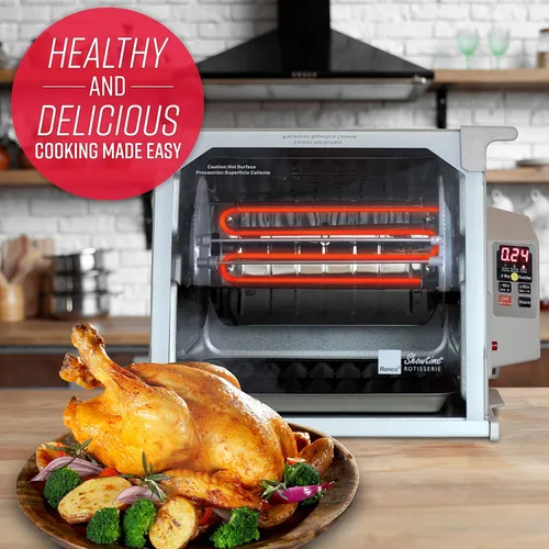 Miniatura 2 de Ronco ST5000PLAT Asador Rotatorio Digital Showtime, Edición Platino, Cocina los Alimentos Perfectamente Cada Vez, 3 Modos de Cocción: Asar, Sellar