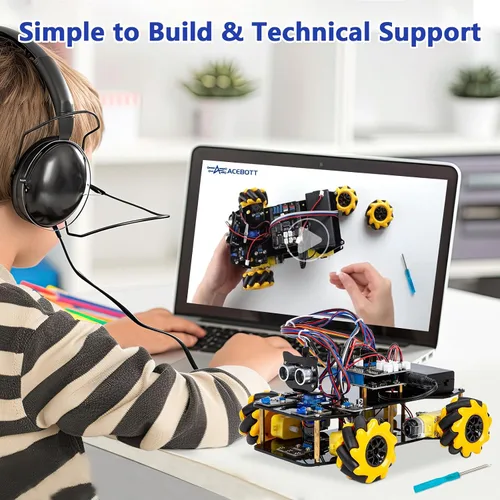 Miniatura 8 de ACEBOTT Kit de robot inteligente para automóvil compatible con Arduino, robótica para niños de 8 a 12 años de 12 a 16 años, proyecto de programación