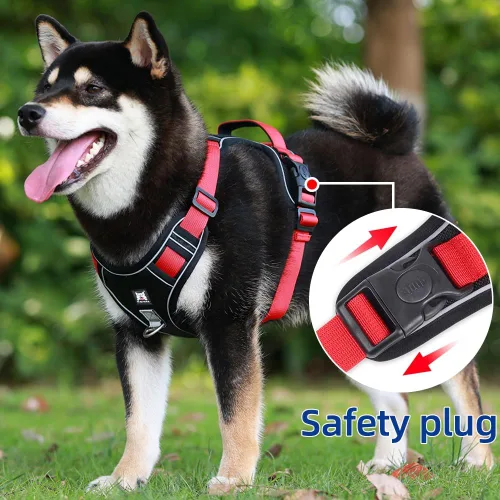 Miniatura 7 de Arnés para perro sin tirones, chaleco para mascotas, con 2 clips para correa, ajustable, reflectante, sin estrangulamiento, chaleco para perro