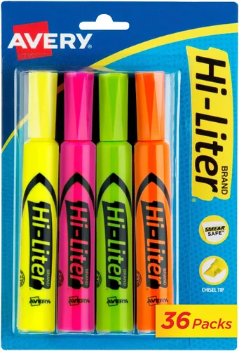 Miniatura 12 de Avery Hi-Liter - Rotuladores de punta biselada para escritorio, tinta a prueba de manchas