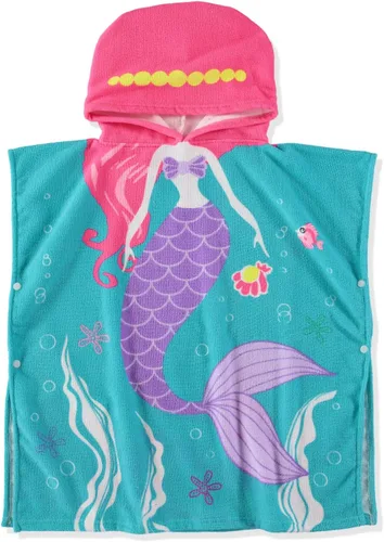 Miniatura 11 de Toalla de playa absorbente con capucha para niños y niñas, toalla de baño de microfibra con broches laterales (unicornio, 4-5)