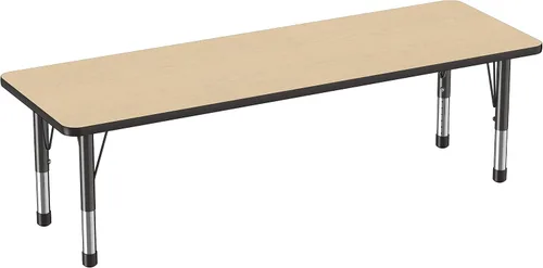 Miniatura 100 de FDP - Mesa rectangular para actividades escolares y aulas (24 x 36 pulgadas), patas gruesas para niños pequeños, altura ajustable de 15 a 24