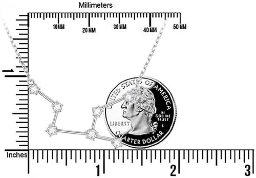 Miniatura 6 de Collar de plata de ley 925 con circonita cúbica, astrología, 12 constelaciones, signo del horóscopo, astrología, estrella del zodiaco, joyería