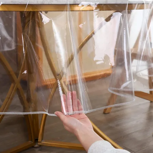 Miniatura 4 de Walrus Protector de mantel redondo de plástico transparente, impermeable, a prueba de aceite, de PVC, resistente a las manchas, lavable, para mesa