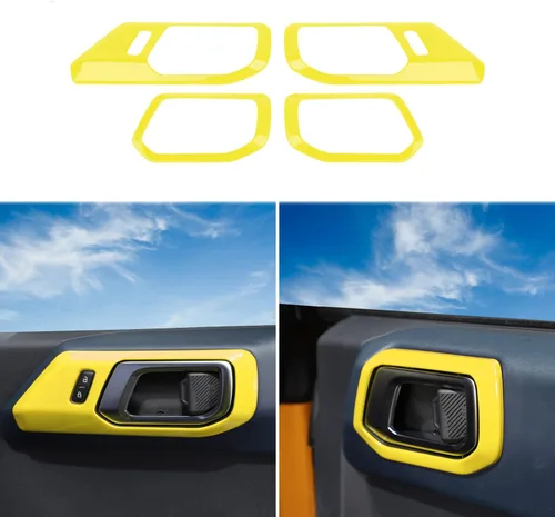 Miniatura 2 de RAZPOY Accesorios para Ford Bronco 2021 2022 Cubierta de manija de puerta interior Marco Adhesivo protector Decoración interior (negro)