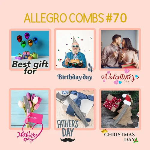 Miniatura 9 de Allegro Combs Peine desenredante de 3 filas, cepillo definidor de rizos de dientes anchos para cabello rizado de mujer, perfecto para estilistas