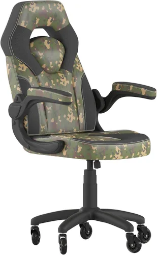 Miniatura 9 de Flash Furniture X10 - Silla de juegos de carreras, oficina, computadora, silla ajustable con brazos abatibles y ruedas de rodillo transparentes, Azul