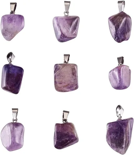 Miniatura 17 de Beadthoven - 24 dijes de piedras preciosas irregulares naturales, piedras curativas mixtas, chakras, reiki, pepita, piedras preciosas para hacer