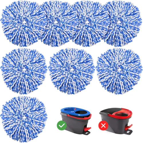 Miniatura 11 de Cabezal de repuesto para trapeador giratorio compatible con el sistema O Ceda EasyWring de 1 tanque, 2 cabezales de trapeador giratorio