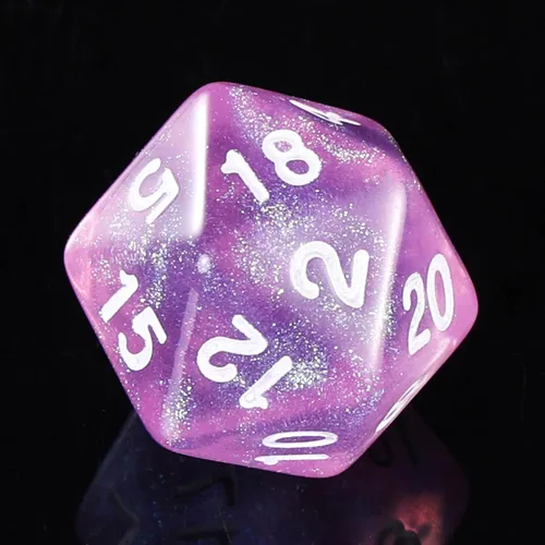 Miniatura 5 de DND - Dados transparentes rosas con purpurina que cambia de color para juego de mesa de Calabozos y Dragones, D&D, MTG, juego de dados Pathfinder
