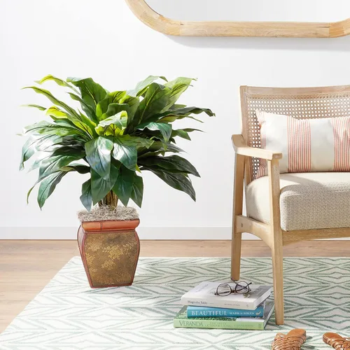 Miniatura 7 de Nearly Natural Cordyline con florero decorativo planta de seda