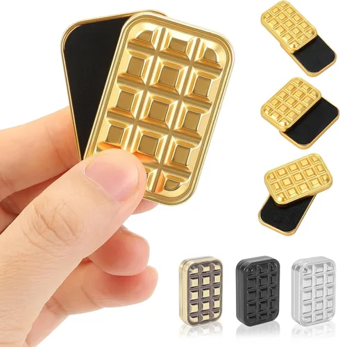 Miniatura 15 de Paquete de 2 juguetes para ansiedad, tarjeta magnética de metal háptico, tarjeta de póquer deslizante, juguetes EDC para adultos, aliviar el estrés