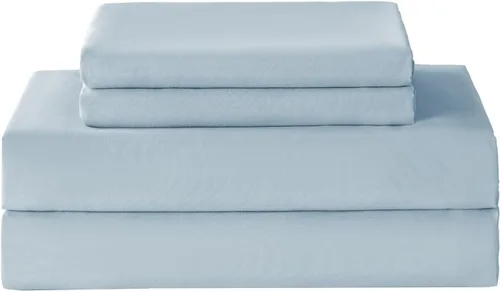 Miniatura 20 de Juego de sábanas de tamaño matrimonial, sábanas de microfibra hipoalergénica refrescante, color azul marino, sábanas suaves de bolsillo extra