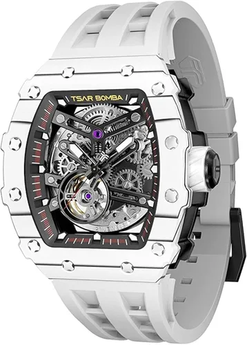 Miniatura 15 de TSAR BOMBA Relojes automáticos para hombre, 164.0 ft, impermeable, reloj mecánico japonés, reloj mecánico para hombre, movimiento Tonneau, caja