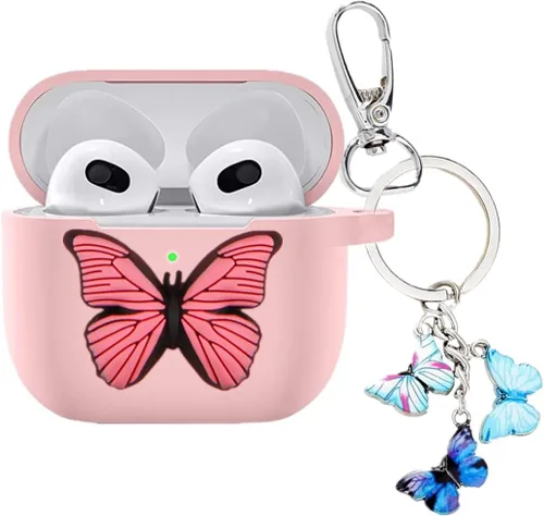 Funda de mariposa para Airpod 3, bonita funda para Airpods de 3ª generación para Apple AirPods de 3ª generación (2021), divertidos accesorios de