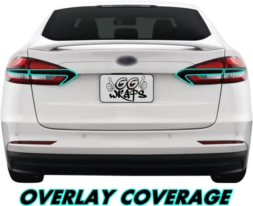 Miniatura 2 de SlickMod Revestimiento de vinilo opaco cromado para Ford Fusion 2019-2020 para moldura trasera de maletero (negro brillante)