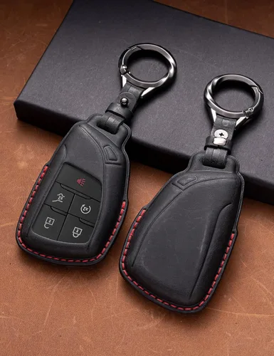 Miniatura 3 de para GMC Funda para Llavero de Coche de Cuero Soporte para Llavero Compatible para Chevy Tahoe Suburban Silverado GMC Sierra Yukon Denali Buick
