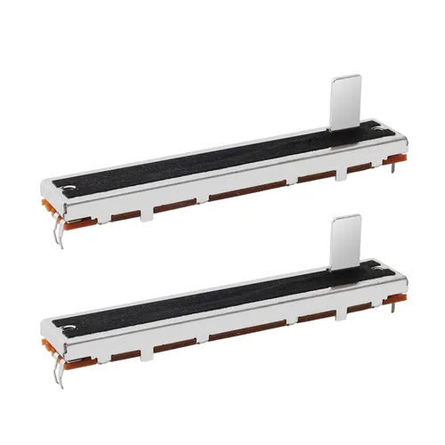 Miniatura 14 de Fielect 5 unids 10K Slide Potenciómetro de película de carbono Fader resistencias variables mezclador 5.039 in 3Pins 10K Ohm potenciómetros lineales