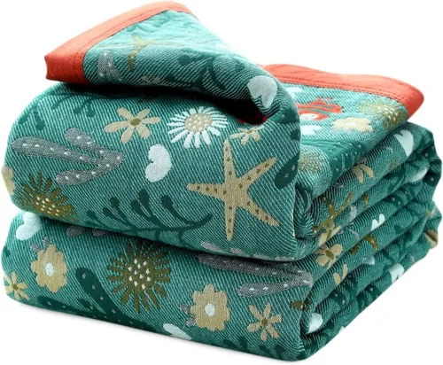 Miniatura 47 de Cobija para cama de estilo bohemio, 100 % algodón, ultra suave, edredón rústico, cobija de otoño, estampado floral, cobija grande rústica para sofá