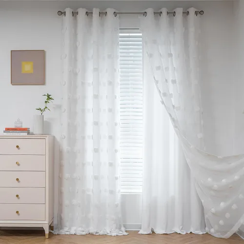 Miniatura 36 de Mysky Home Cortinas de doble capa, dormitorio, traslúcidas, opacas, habitación de niños, comedor, guardería, ojales, oscurecer la habitación, 52 x
