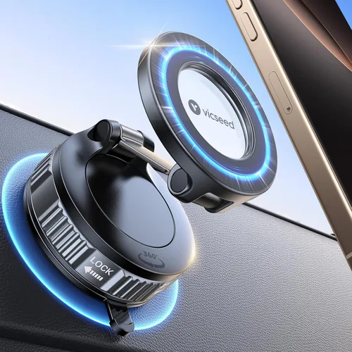 VICSEED Soporte de teléfono de automóvil mejorado para Magsafe 2026 [85 libras de succión más fuerte] Soportes magnéticos de teléfono al vacío para