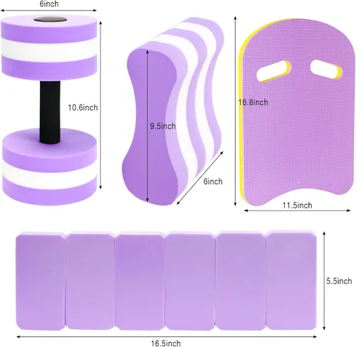 Miniatura 2 de Juego de 5 piezas de aeróbic acuático, conjunto de ejercicio acuático para piscina, equipo de fitness con mancuernas de espuma, tabla de natación
