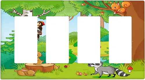Miniatura 68 de Arctic Animals - Placa de interruptor de luz de 1 banda, lindo sello de dibujos animados, pingüino, oso polar, placa de pared individual basculante