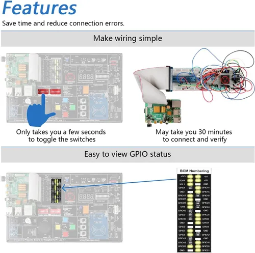 Miniatura 3 de Freenove Kit de proyectos para Raspberry Pi 5 4 B 3 B+ 400 Zero 2 W, cableado simple, tutorial detallado de 860 páginas, código de procesamiento