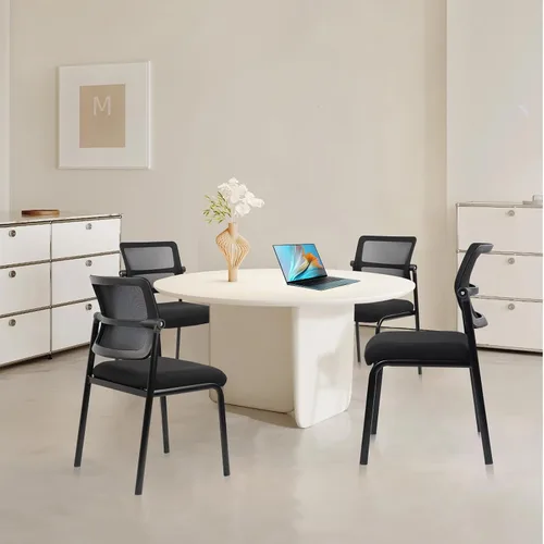 Miniatura 2 de CLATINA Sillas de escritorio de oficina apilables de malla, portátil, apilable, a granel, para sala de espera, sin brazos, con respaldo ajustable