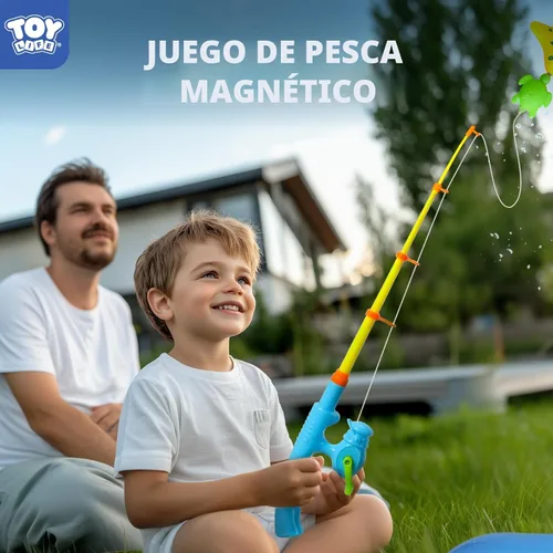 Miniatura 4 de TOY Life Juego de pesca magnético para 2 jugadores para niños de 3 a 5 años, juego de caña de pescar para niños pequeños con juguetes de peces, 2