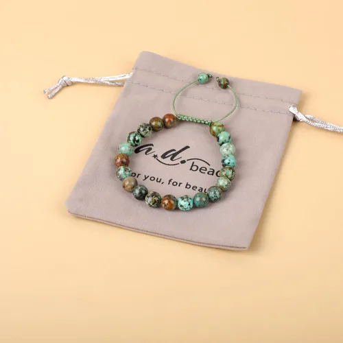Miniatura 142 de AD Beads Pulseras de piedras preciosas unisex de 0.315 pulgadas (0.315 in), macramé curativo ajustable de 7 a 9 pulgadas Usa esta pulsera