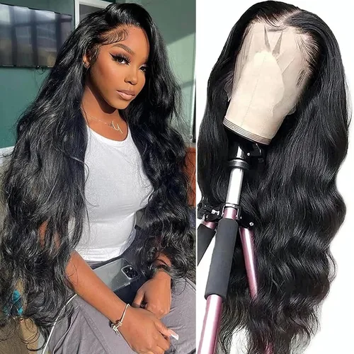 Miniatura 20 de Pelucas de cabello humano ondulado profundo con encaje frontal, densidad del 200%, 13x4 HD transparente, encaje frontal completo, pelucas de cabello