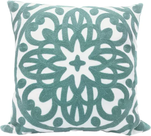 Miniatura 42 de Alysheer - Funda de almohada lumbar decorativa bordada 12" x 20", patrón de bordado clásico Boho Mandala, funda de cojín rectangular de algodón