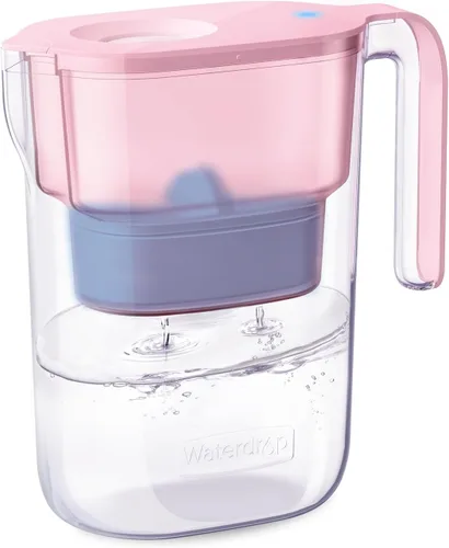 Miniatura 10 de Waterdrop Jarra de Filtro de Agua con 1 Filtro, 5X Veces Más Duración, Dura 200 Galones, para Refrigerador, Encimera y Regalo, Reduce PFOA/PFOS, Azur