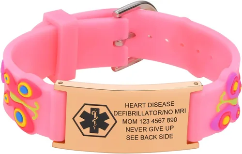 Miniatura 13 de Pulsera de Identificación Médica Personalizada para Niños - Pulsera de Identificación de Silicona Linda para Autismo Alergia Convulsiones