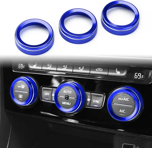 Miniatura 10 de Auovo Fundas para perilla de radio compatibles con accesorios Volkswagen VW, Tiguan Taos, Jetta, Atlas, Arteon, golf, aleación de aluminio, cubierta