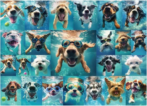 Miniatura 8 de Civaner Rompecabezas de 1000 piezas para adultos, con patrón de perro, divertidos rompecabezas de animales, regalos para la decoración del hogar