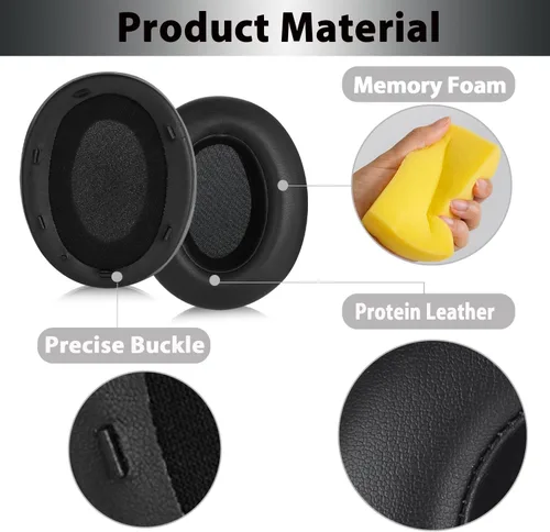 Miniatura 4 de WH-XB910N Almohadillas de repuesto con red y hebilla, almohadillas de auriculares con cancelación de ruido, piezas de reparación para auriculares