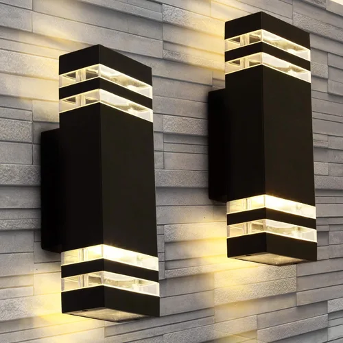 Miniatura 8 de Aplique de pared LED impermeable para porche de 12 W, (sensor de atardecer a amanecer), lámparas de pared modernas e impermeables, 1000 lúmenes