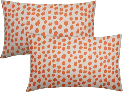 Miniatura 94 de Fundas de almohada marrón y blancas de 18 x 18 pulgadas, juego de 2 almohadas boho grises con lunares, fundas de almohada modernas estampadas